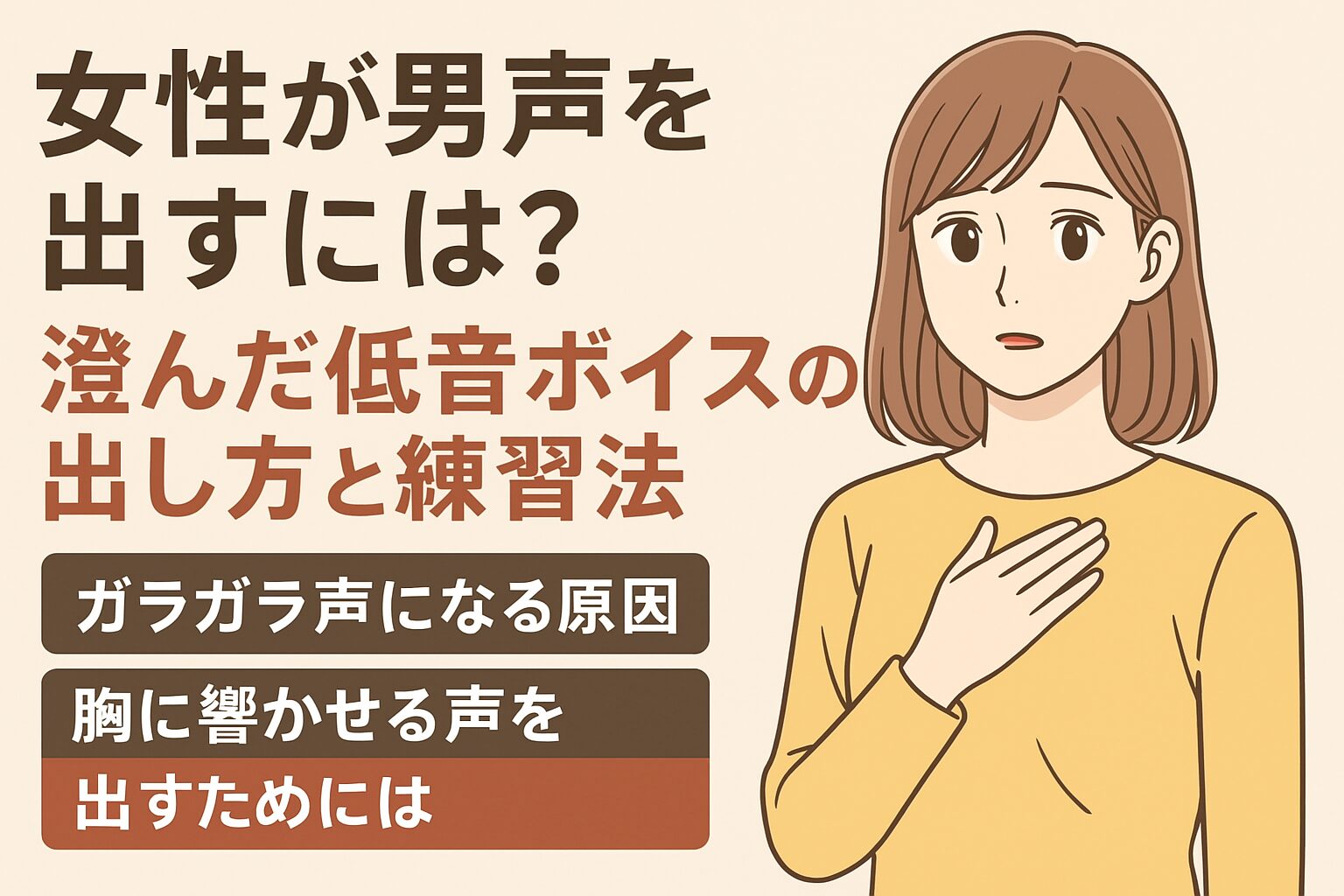 女性の低い声の出し方徹底解説！喉を痛めずイケボを習得するコツ