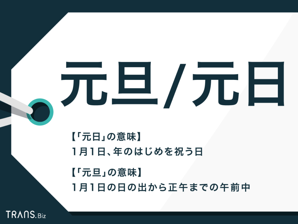 元日と元旦の違いを徹底解剖！「1月1日元旦」が重複でNgな理由とは