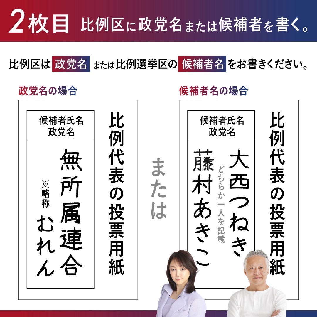 比例代表の投票用紙の書き方！衆院と参院の致命的違いと無効票防止策