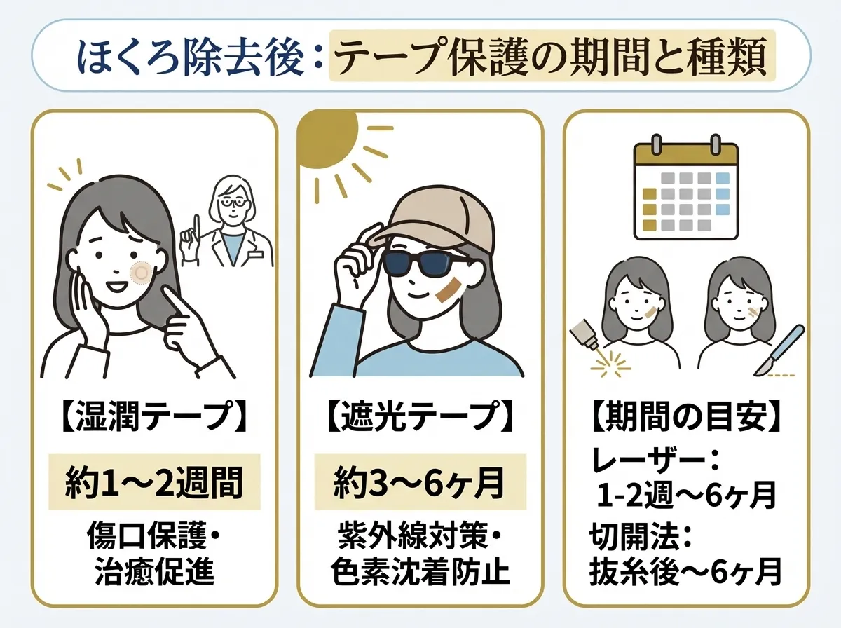 ほくろ除去後のテープはいつまで？失敗しない保護期間と正しい対処法