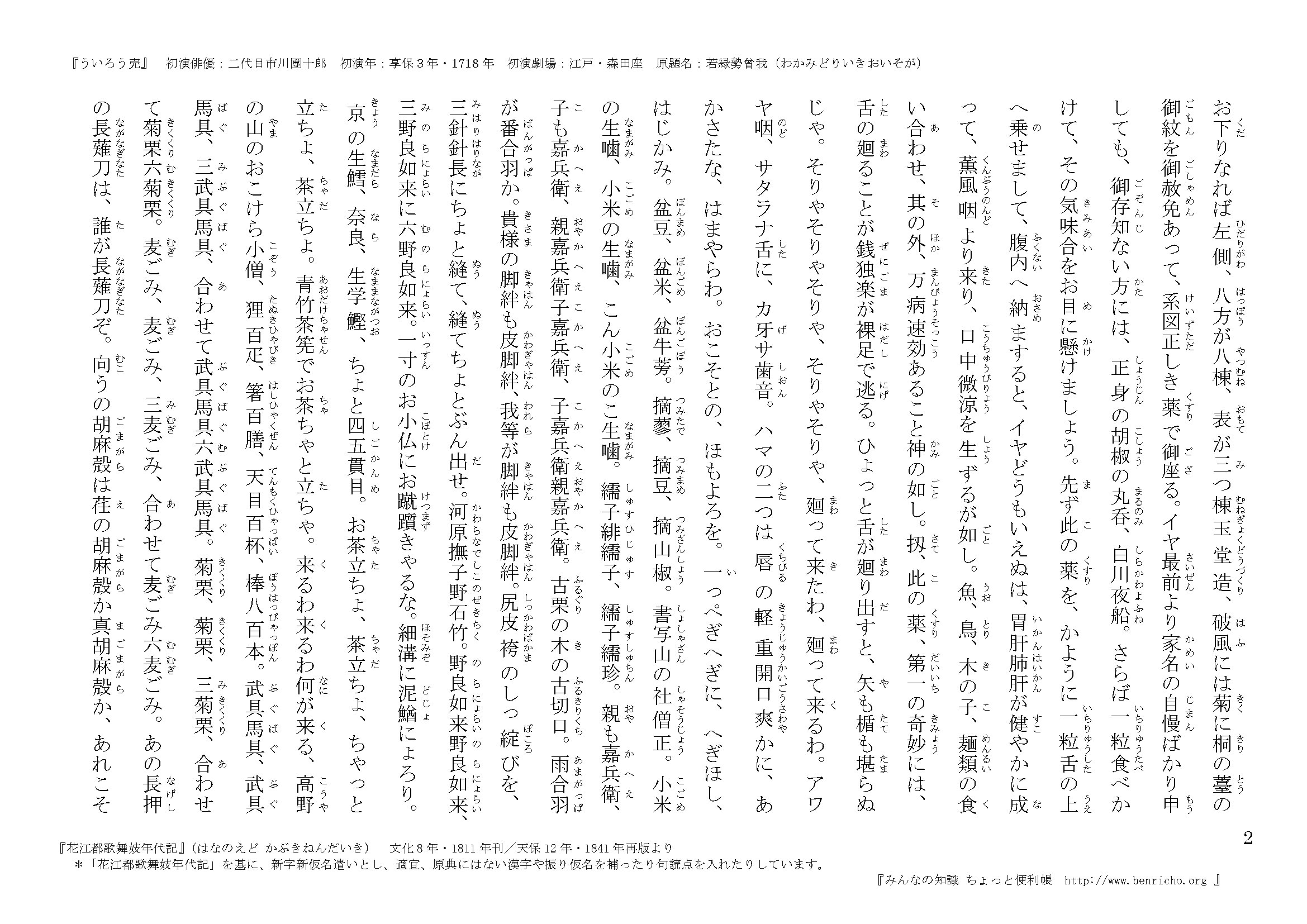 外郎売の全文と現代語訳・ふりがな解説｜声優必修の滑舌練習法